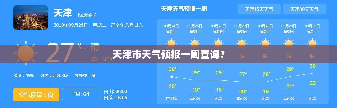 天津市天气预报一周查询？