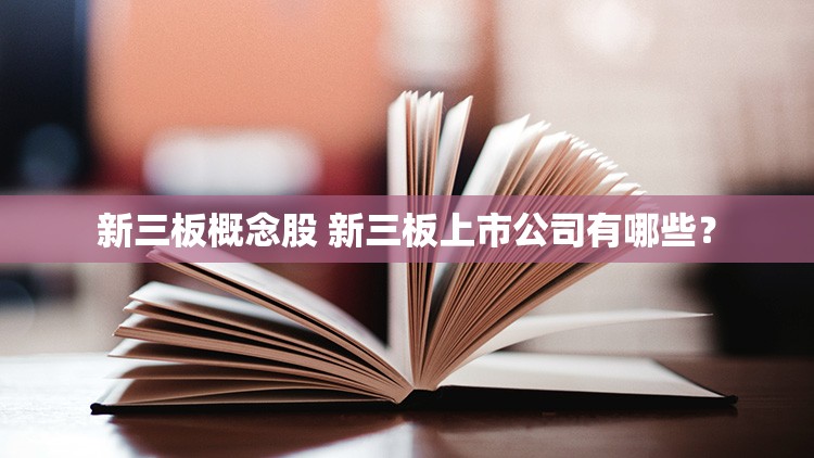 新三板概念股 新三板上市公司有哪些？