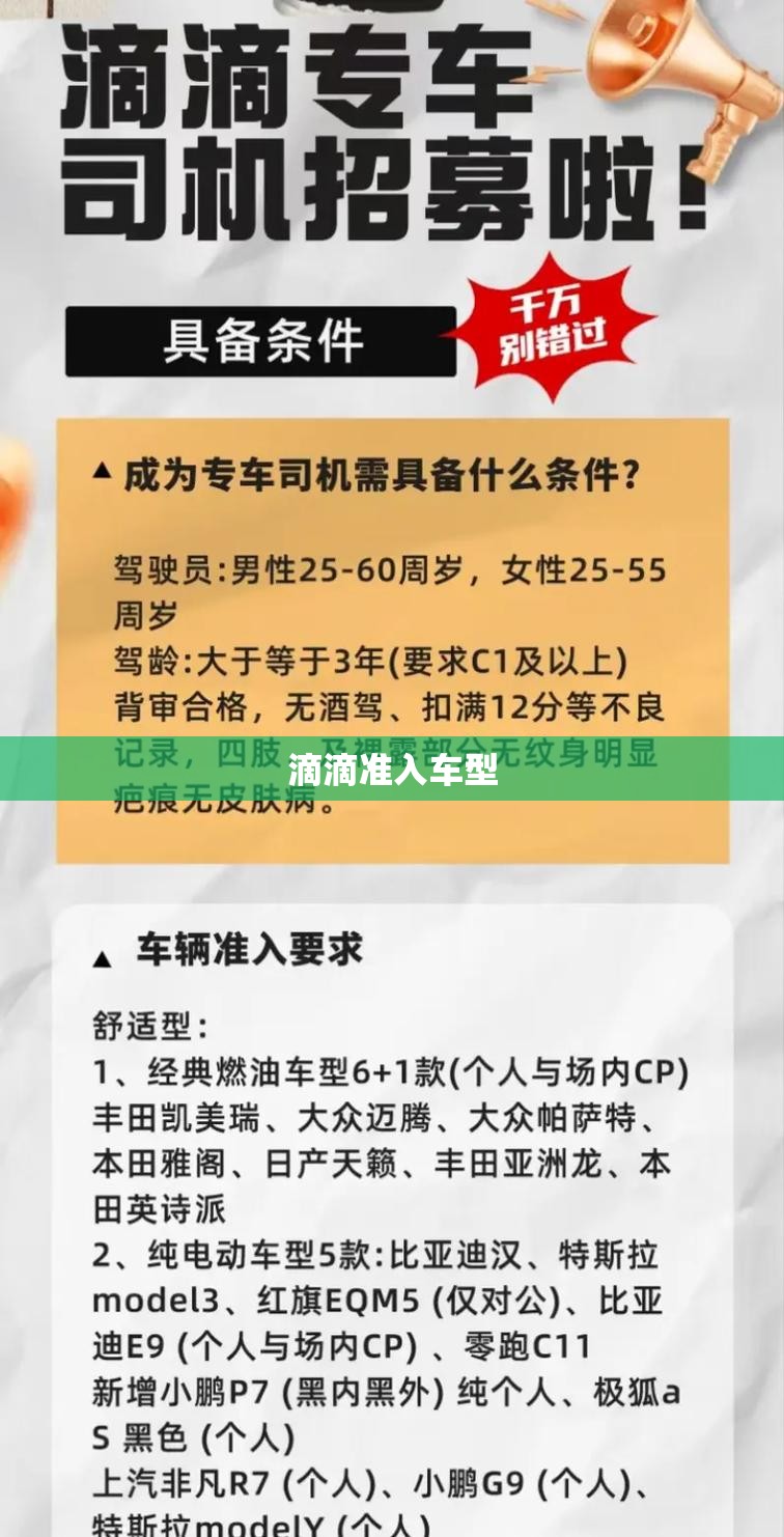 滴滴准入车型