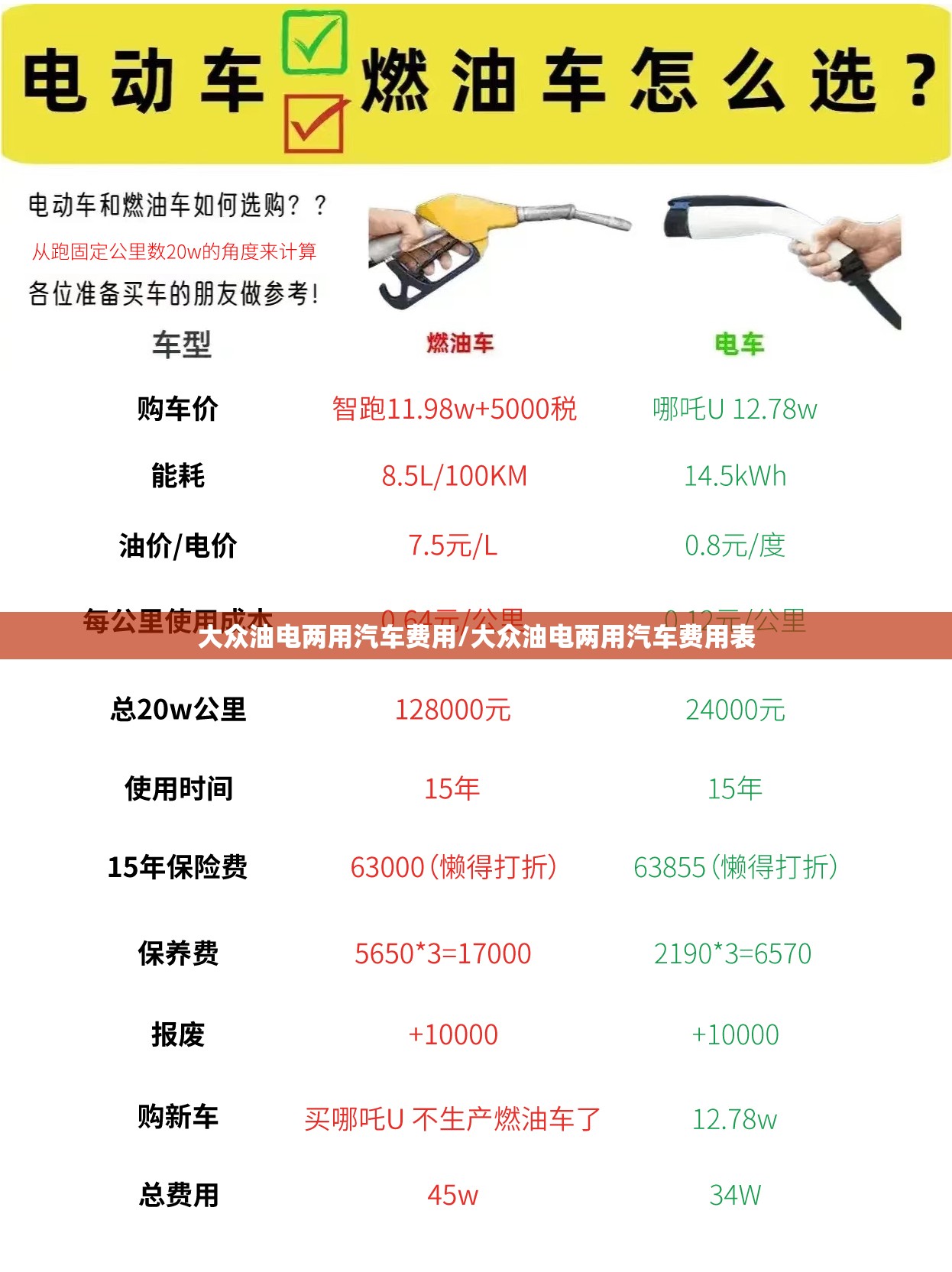大众油电两用汽车费用/大众油电两用汽车费用表