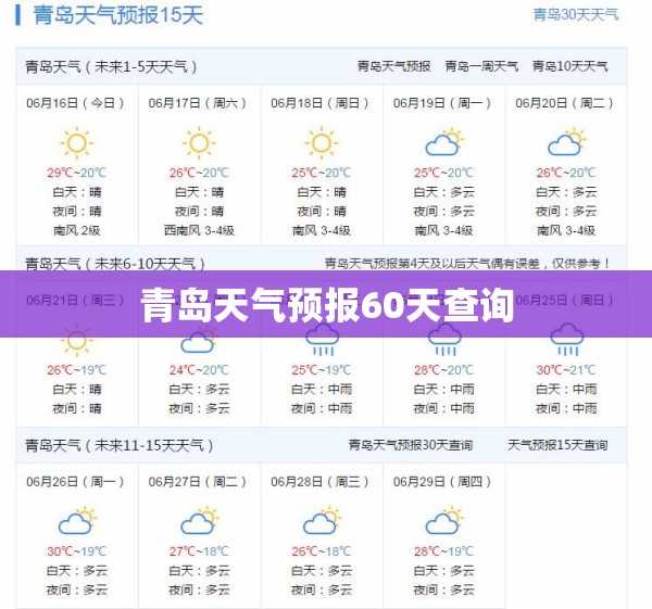 青岛天气预报60天查询
