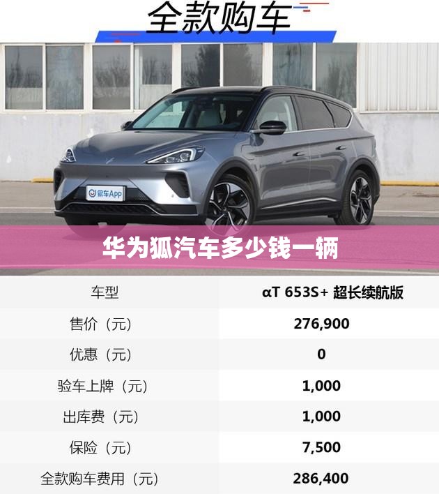 华为狐汽车多少钱一辆(华为 车 狐) 华为狐汽车多少钱一辆(华为 车 狐)