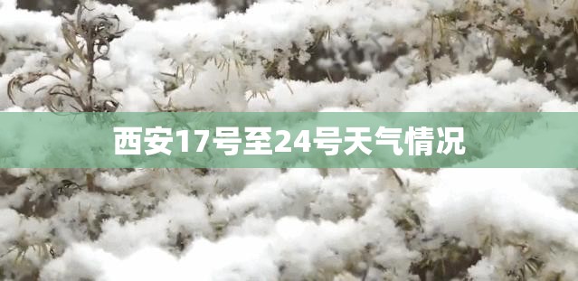 西安17号至24号天气情况 西安17号至24号天气情况