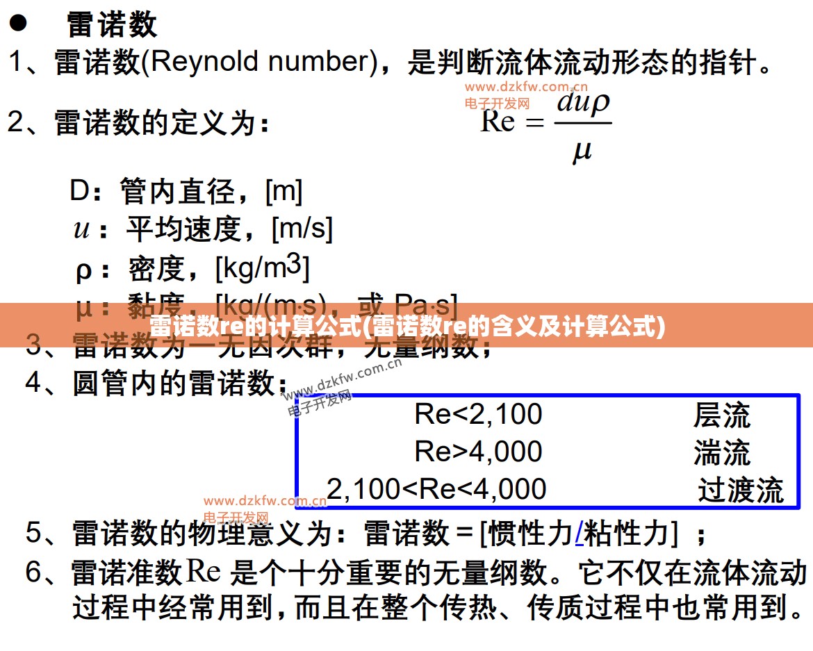 雷诺数re的计算公式(雷诺数re的含义及计算公式) 雷诺数re的计算公式(雷诺数re的含义及计算公式)