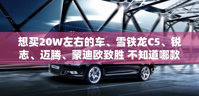 想买20W左右的车、雪铁龙C5、锐志	、迈腾、蒙迪欧致胜 不知道哪款好、车也不怎么懂	、就看上外形、哥们指点