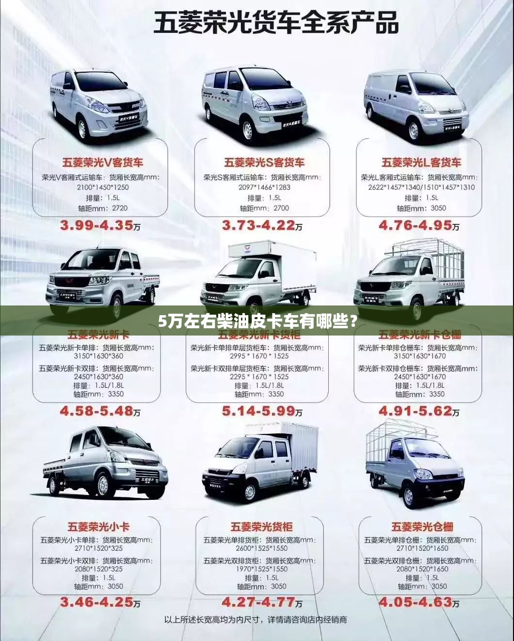 5万左右柴油皮卡车有哪些? 5万左右柴油皮卡车有哪些?