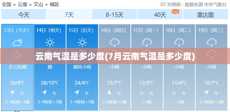 云南气温是多少度(7月云南气温是多少度) 云南气温是多少度(7月云南气温是多少度)