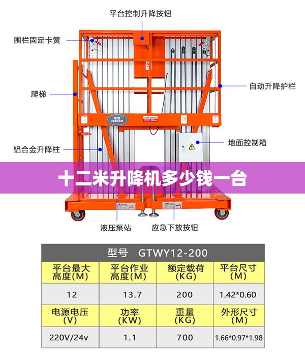 十二米升降机多少钱一台(12米高升降机费用)