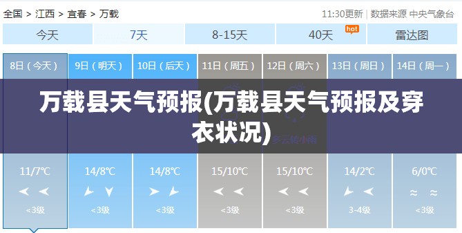 万载县天气预报(万载县天气预报及穿衣状况) 万载县天气预报(万载县天气预报及穿衣状况)