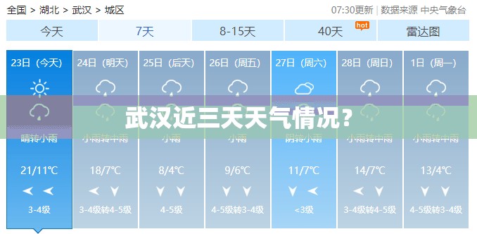 武汉近三天天气情况？