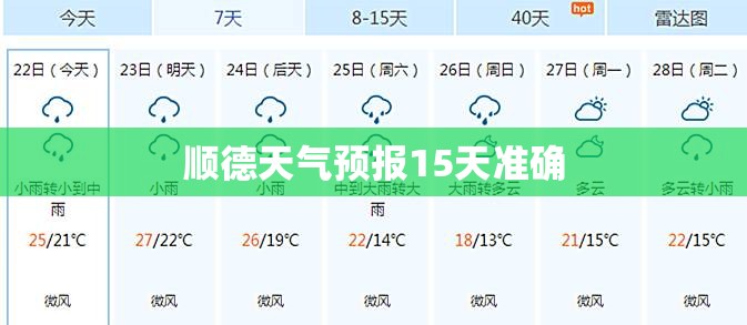 顺德天气预报15天准确/顺德天气预报未来15天