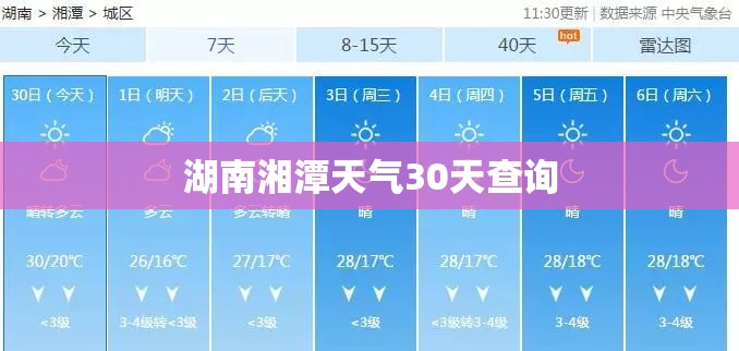 湖南湘潭天气30天查询(湖南湘潭天气预报15天查询结果)