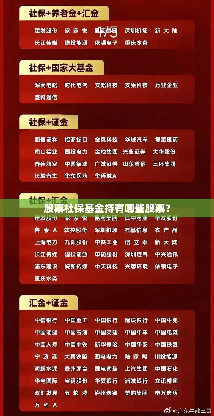股票社保基金持有哪些股票? 股票社保基金持有哪些股票?
