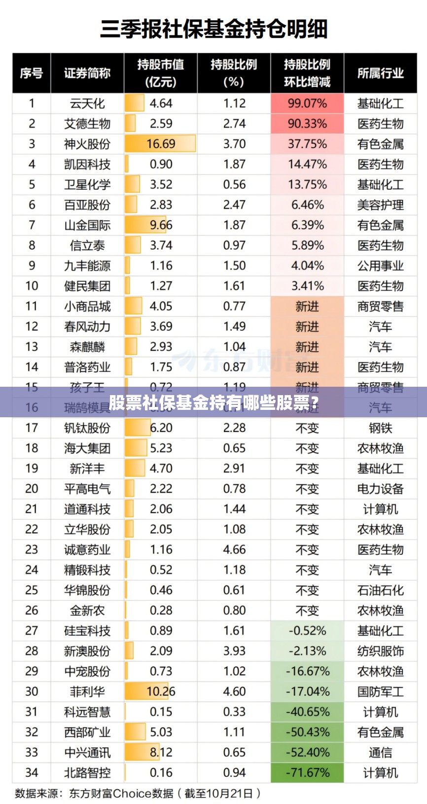 股票社保基金持有哪些股票? 股票社保基金持有哪些股票?