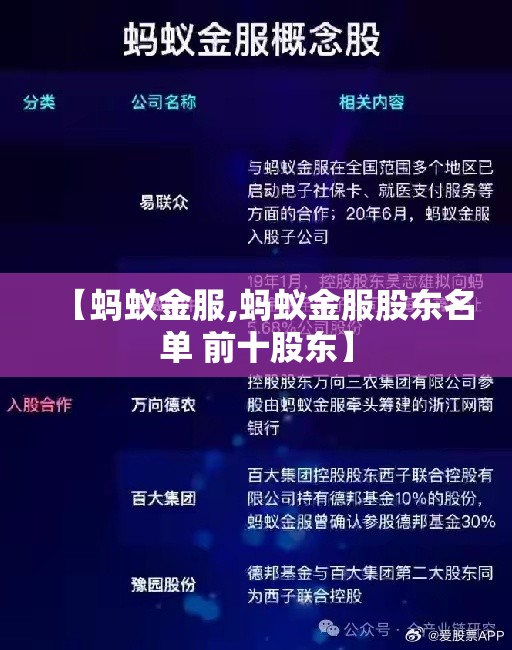 【蚂蚁金服,蚂蚁金服股东名单 前十股东】