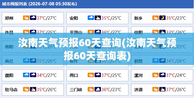 汝南天气预报60天查询(汝南天气预报60天查询表)