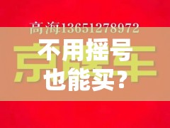 不用摇号也能买？