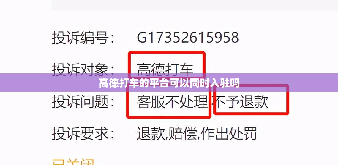 高德打车的平台可以同时入驻吗 高德打车的平台可以同时入驻吗