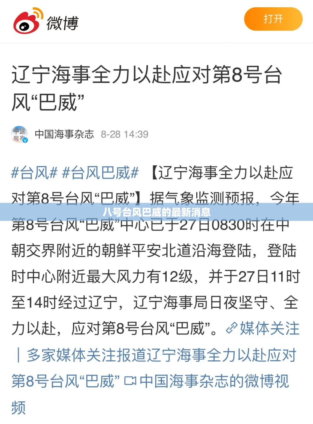 【八号台风巴威的最新消息,八号台风最新情况】