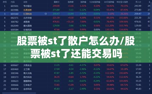 股票被st了散户怎么办/股票被st了还能交易吗