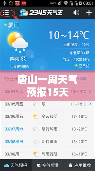 唐山一周天气预报15天/唐山天气预报15天查询2345