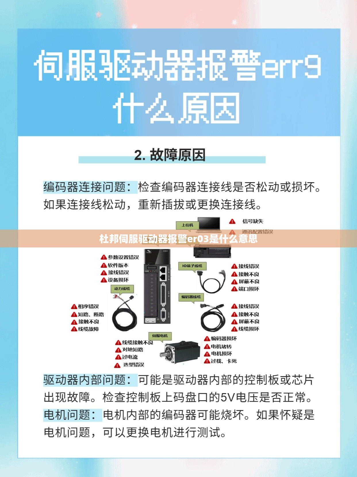 杜邦伺服驱动器报警er03是什么意思 杜邦伺服驱动器报警er03是什么意思