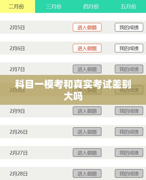 科目一模考和真实考试差别大吗