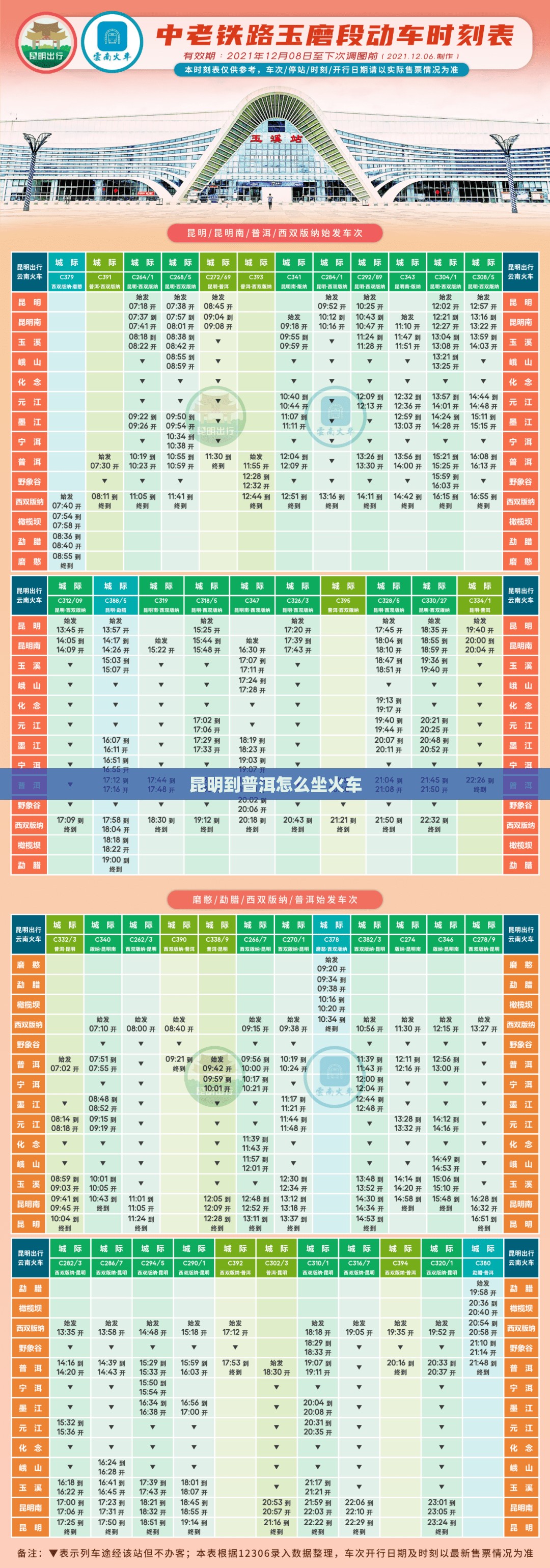 昆明到普洱怎么坐火车 昆明到普洱怎么坐火车