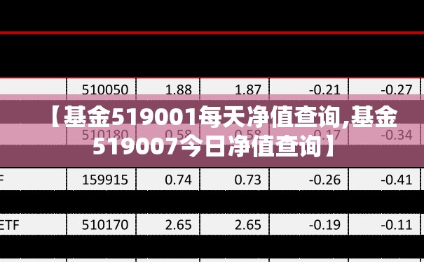 【基金519001每天净值查询,基金519007今日净值查询】