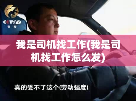 我是司机找工作(我是司机找工作怎么发)