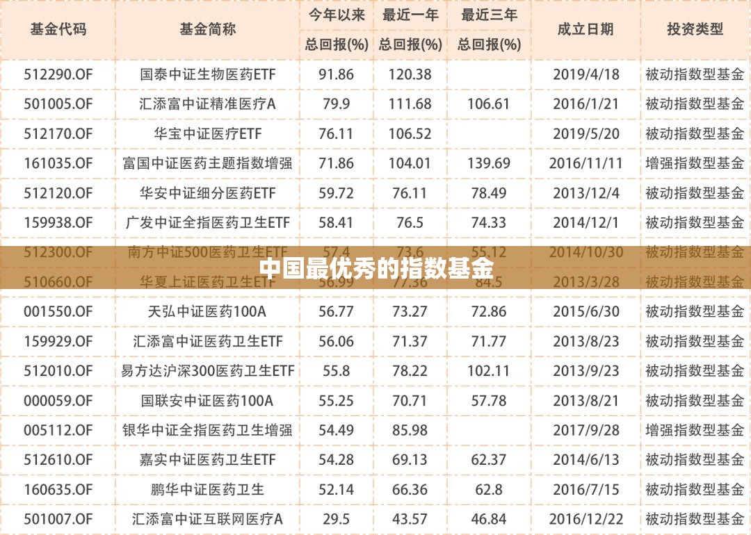 中国比较优秀的指数基金(中国前十指数基金排名) 中国比较优秀的指数基金(中国前十指数基金排名)