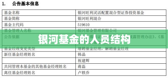 银河基金的人员结构